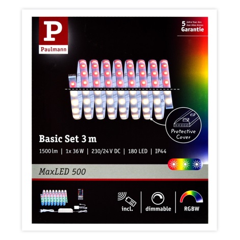 Paulmann 70628 - LED RGB/36W IP44 Dimmable ταινία MAXLED 3m 230V + RC