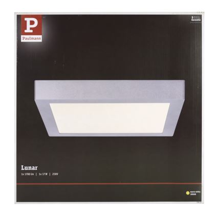 Paulmann 70650 - LED/17W Φωτιστικό οροφής LUNAR 230V 30x30 cm ματ χρώμιο