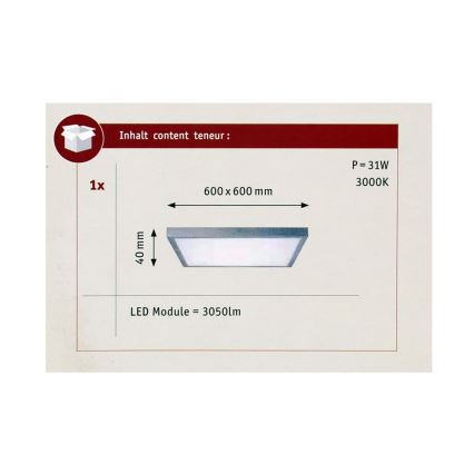 Paulmann 70652 - LED/30W Φως οροφής LUNAR 230V