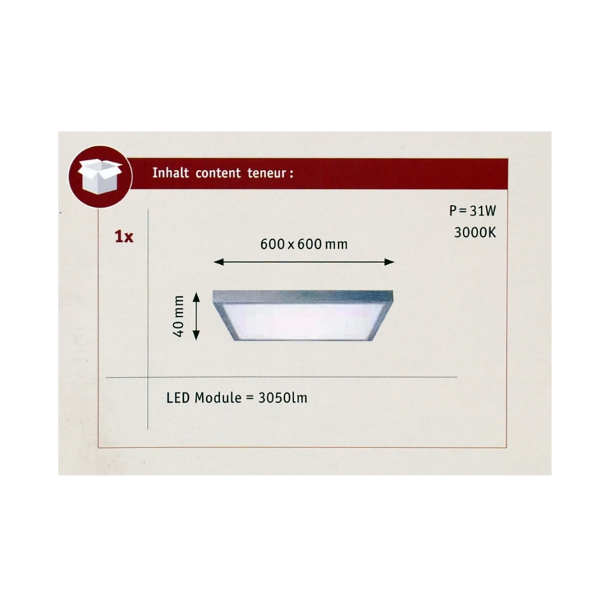 Paulmann 70652 - LED/30W Φως οροφής LUNAR 230V