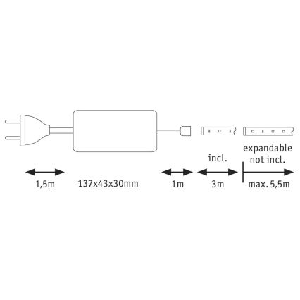 Paulmann 70666 - LED/20W IP44 Dimming μπάνιο ταινία MAXLED 3 m 2700K 230V