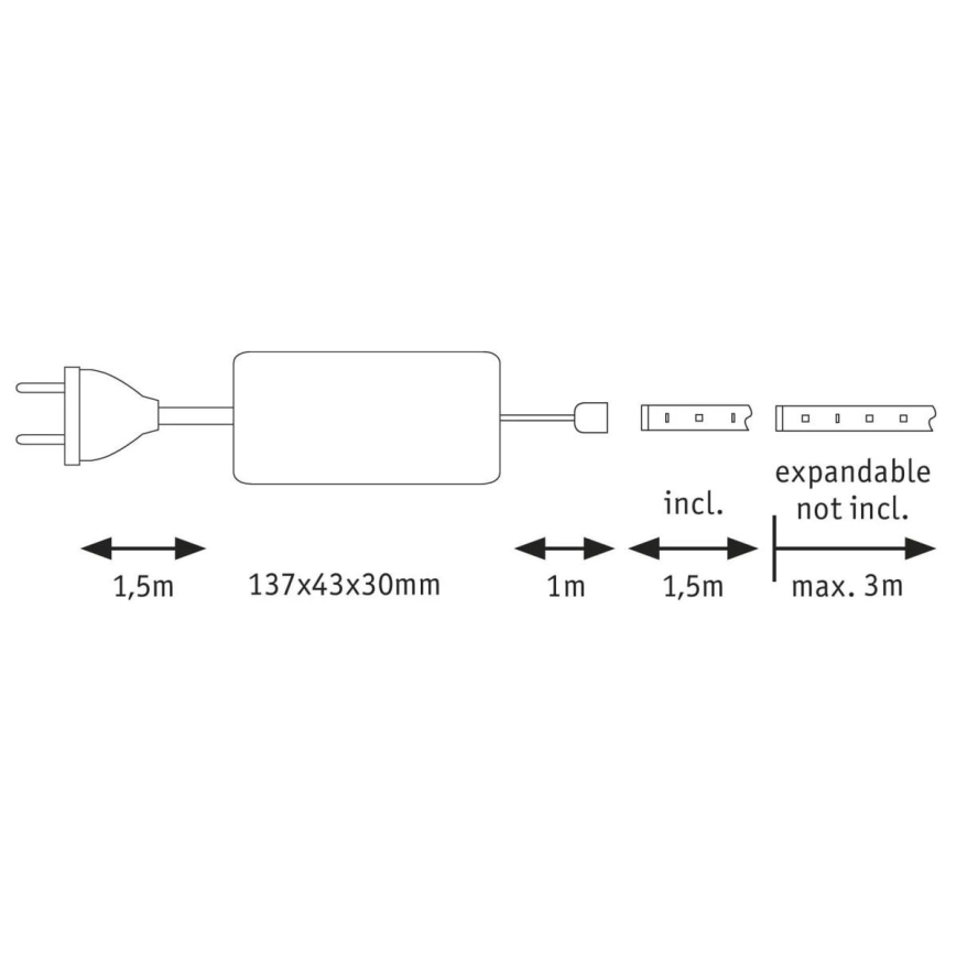 Paulmann 70671 - LED/18W IP44 Dimmable ταινία μπάνιου MAXLED 1,5 m 6500K 230V