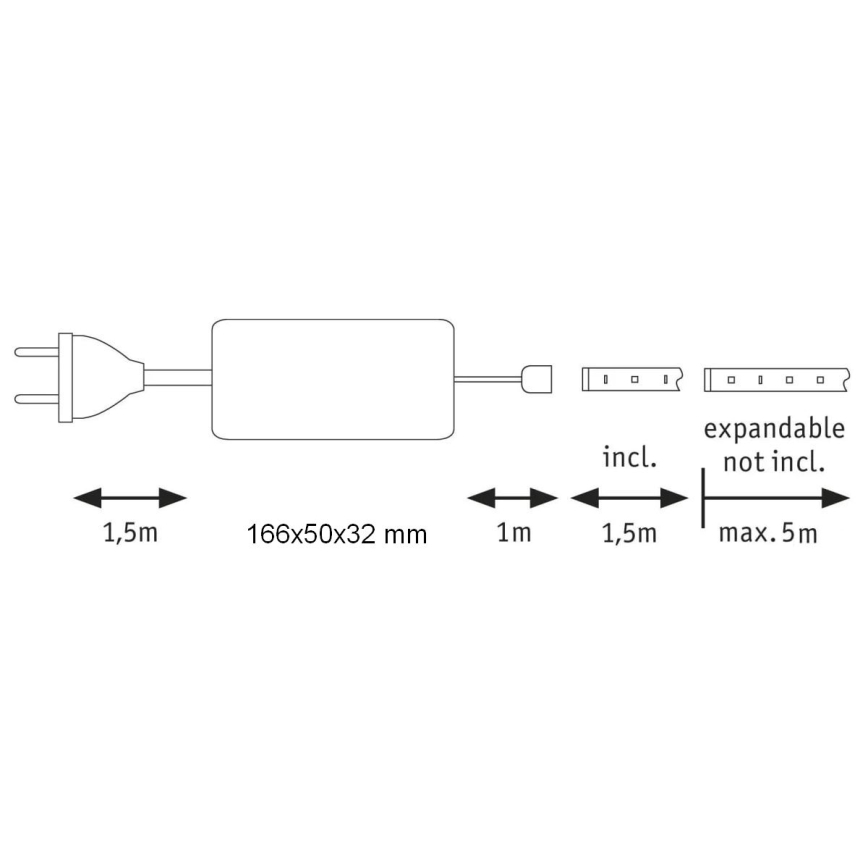 Paulmann 70672 - LED/18W IP44 Dimmable ταινία μπάνιου MAXLED 1,5 m 2700K 230V