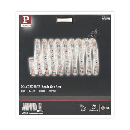 Paulmann 70673 - LED RGB/40W Dimmable ταινία MAXLED 3m 230V + τηλεχειριστήριο