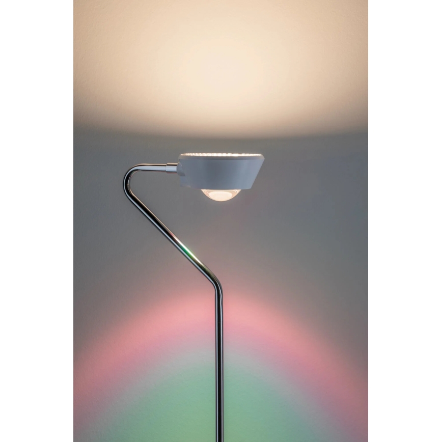 Paulmann 70920 - LED/7,5W Ρυθμιζόμενο επιδαπέδιο φωτιστικό RAMOS 230V λευκό/γυαλιστερό χρώμιο