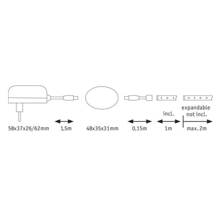 Paulmann 70955 - LED/3W Ταινία με αισθητήρα 1m YOURLED 230V