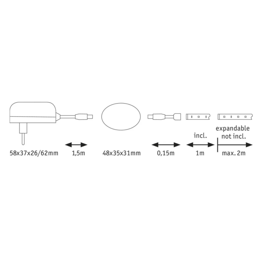 Paulmann 70955 - LED/3W Ταινία με αισθητήρα 1m YOURLED 230V