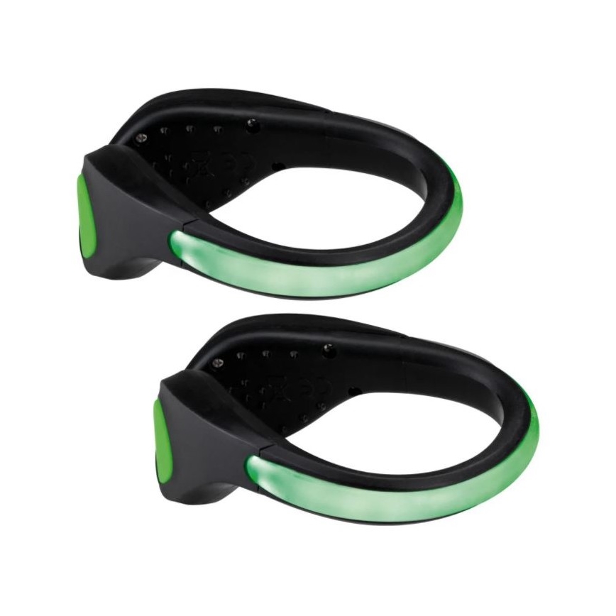 Paulmann 70972 - ΣΕΤ 2x LED/0,2W Κλιπ ανάκλασης φωτός για παπούτσια 1xCR2032 πράσινο