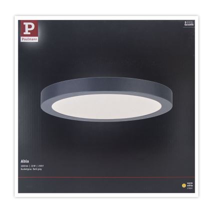 Paulmann 70988 - LED/22W Φωτιστικό οροφής ABIA 230V ανθρακί