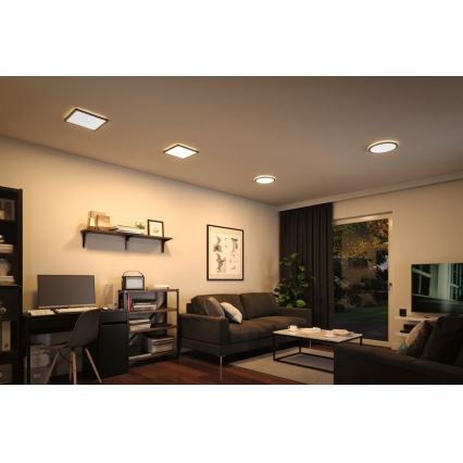 Paulmann 71001 - LED/16W Πλαφονιέρα οροφής ATRIA 230V 3000K 29,3x29,3 cm μαύρο