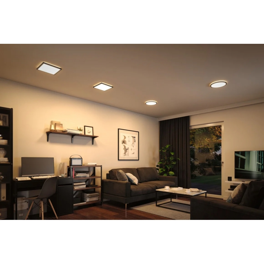 Paulmann 71001 - LED/16W Πλαφονιέρα οροφής ATRIA 230V 3000K 29,3x29,3 cm μαύρο