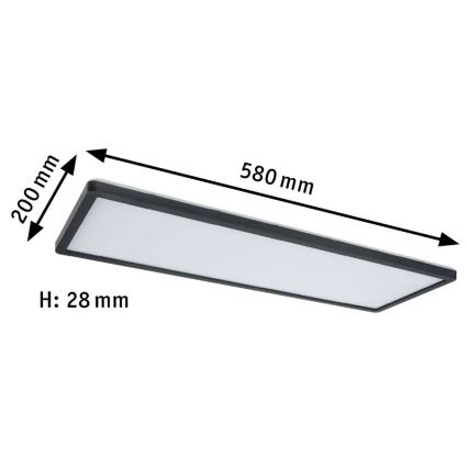 Paulmann 71003 - LED/22W Πάνελ dimming ATRIA 230V 3000K 20x58 cm μαύρο