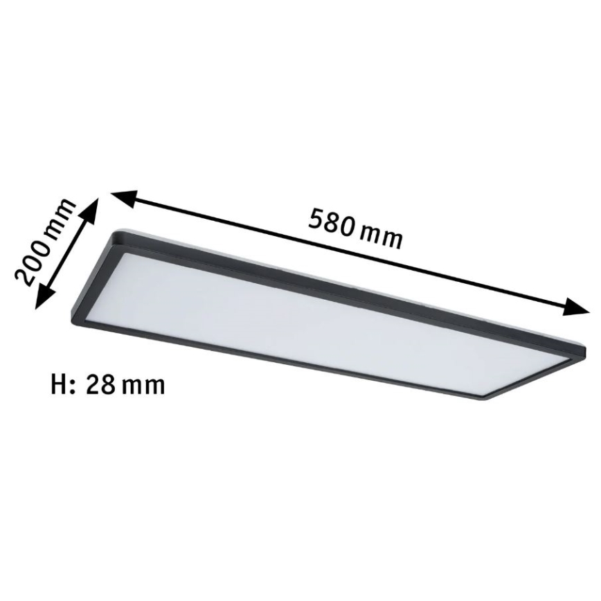 Paulmann 71003 - LED/22W Πάνελ dimming ATRIA 230V 3000K 20x58 cm μαύρο