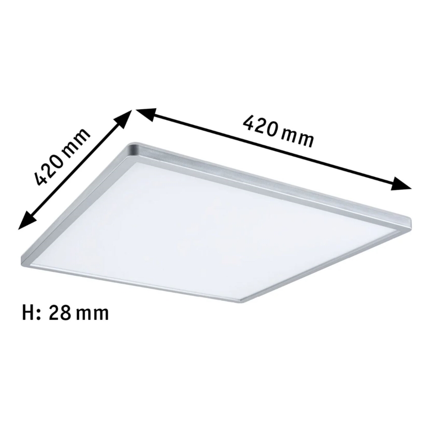 Paulmann 71009 - LED/22W Πάνελ dimming ATRIA 230V 4000K 42x42 cm ματ χρώμιο
