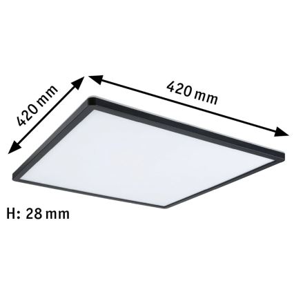 Paulmann 71016 - LED/22W Πάνελ dimming ATRIA 230V 4000K 42x42 cm μαύρο