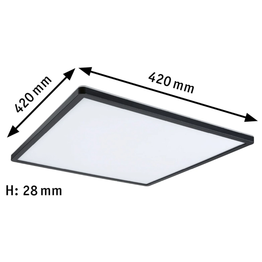 Paulmann 71016 - LED/22W Πάνελ dimming ATRIA 230V 4000K 42x42 cm μαύρο