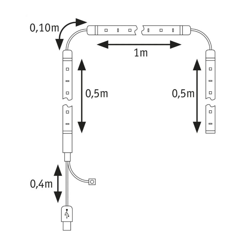 Paulmann 78880 - LED/3,5W RGB Dimmable ταινία για TV 2m ZOLL 5V + τηλεχειριστήριο