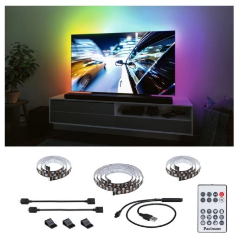Paulmann 78880 - LED/3,5W RGB Dimmable ταινία για TV 2m ZOLL 5V + τηλεχειριστήριο