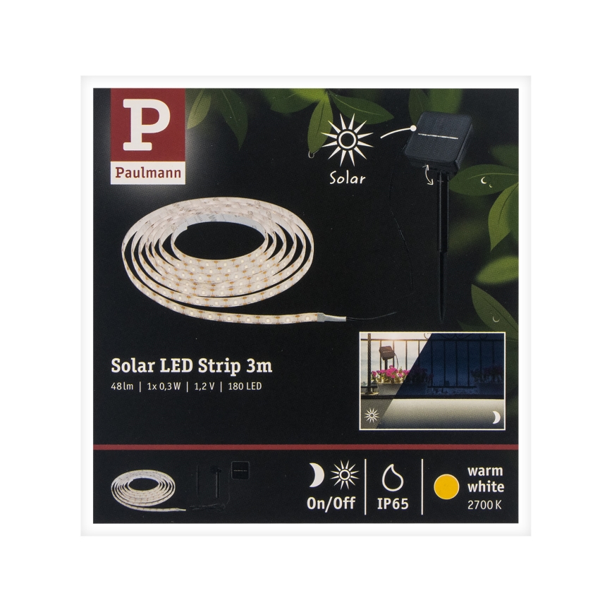 Paulmann 78896 - LED/0,3W IP44 Ηλιακή ταινία 3m 1,2V 1000 mAh