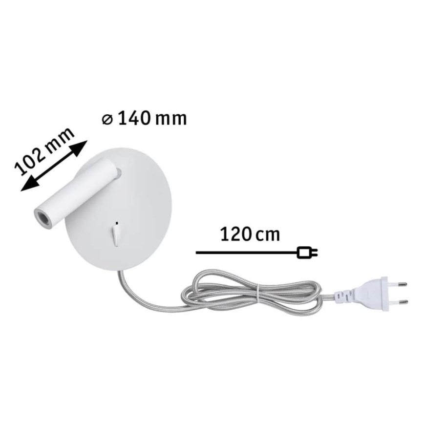 Paulmann 78917 - LED/3,2W Φωτιστικό τοίχου TABARI 230V λευκό