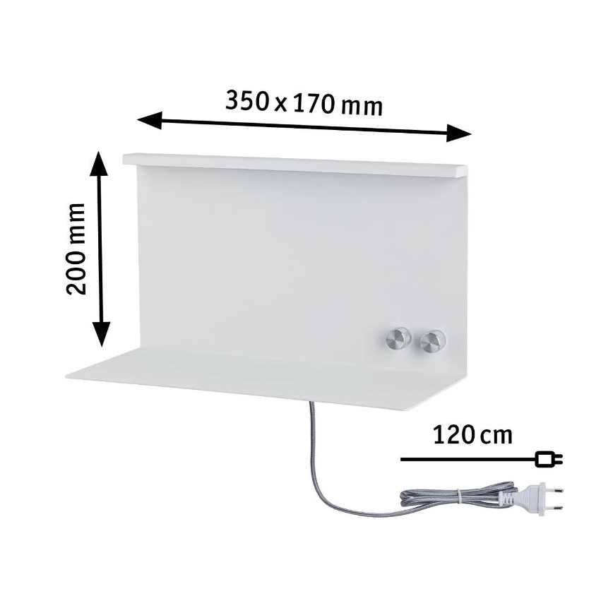 Paulmann 78919 - LED/4,5W Φωτιστικό dimming με ράφι και USB + LED/1,6W 230V