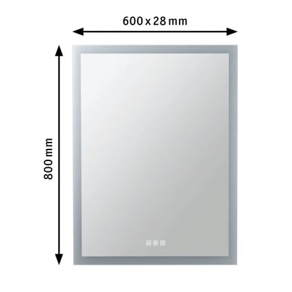 Paulmann 78951 - LED/22W IP44 Ρυθμιζόμενο θερμαινόμενο μπάνιο καθρέφτης με φωτισμό 230V