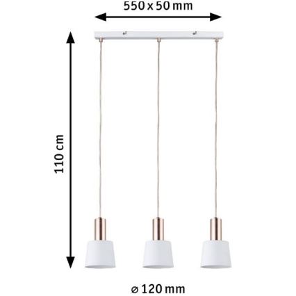 Paulmann 79657 - 3xE14/20W Πολύφωτο με συρματόσχοινο NEORDIC HALDAR 230V