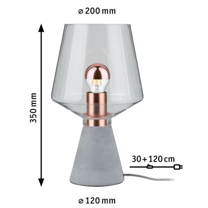 Paulmann 79665 - 1xE27/20W Eπιτραπέζια λάμπα NEORDIC YORIK 230V