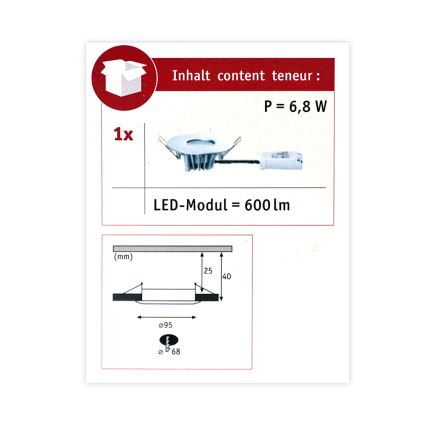 Paulmann 79668 - LED/5,3W IP44 Χωνευτό φως μπάνιου HOUSE 230V