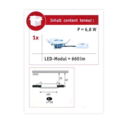 Paulmann 79669 - LED/5,3W IP44 Dimmable χωνευτό φωτιστικό μπάνιου HOUSE 230V