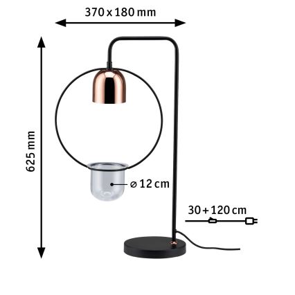 Paulmann 79746 - 1xGU10/20W Επιτραπέζιο φωτιστικό FANJA 230V καπνιστό