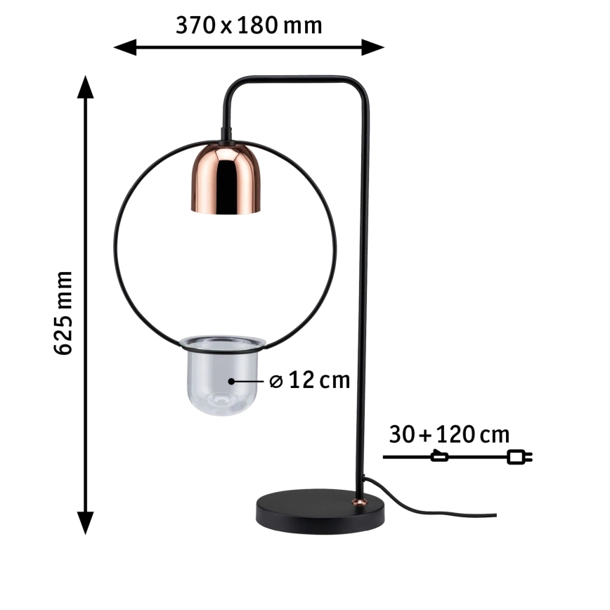 Paulmann 79746 - 1xGU10/20W Επιτραπέζιο φωτιστικό FANJA 230V καπνιστό