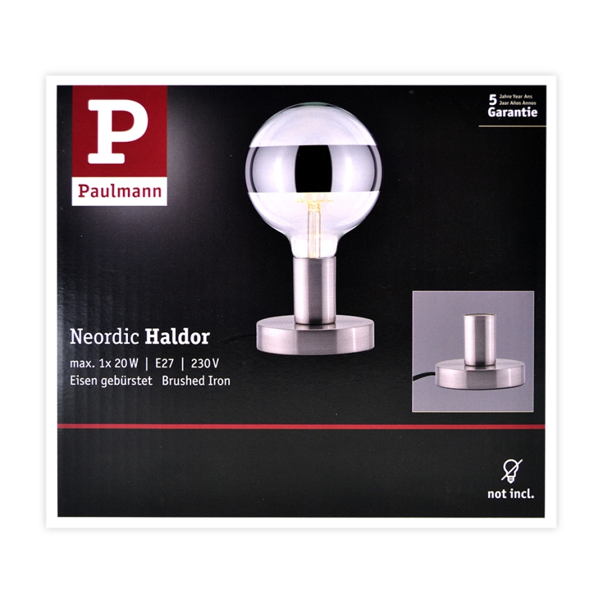 Paulmann 79759 - Επιτραπέζια λάμπα HALDOR 1xE27/20W/230V