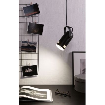 Paulmann 79766 - 1xE27/15W Κρεμαστό φωτιστικό με καλώδιο LAVEA 230V μαύρο
