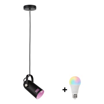 Paulmann 79766 - LED RGBW 1xE27/9W Κρεμαστό φωτιστικό με καλώδιο LAVEA 230V μαύρο