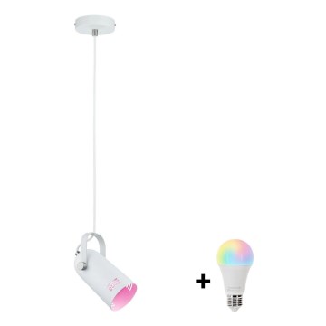 Paulmann 79767 - LED RGBW 1xE27/9W Κρεμαστό φωτιστικό με καλώδιο LAVEA 230V λευκό