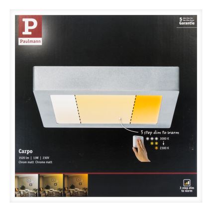 Paulmann 79794 - Φωτιστικό οροφής LED/13W CARPO 230V 2300/2500/3000K