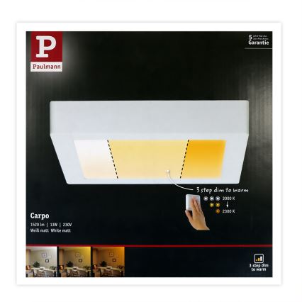 Paulmann 79796 - Φωτιστικό οροφής LED/13W CARPO 230V 2300-3000K