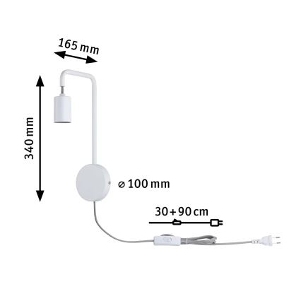 Paulmann 79811 - 1xE27/40W Επιτοίχιο φωτιστικό CALVANI 230V λευκό