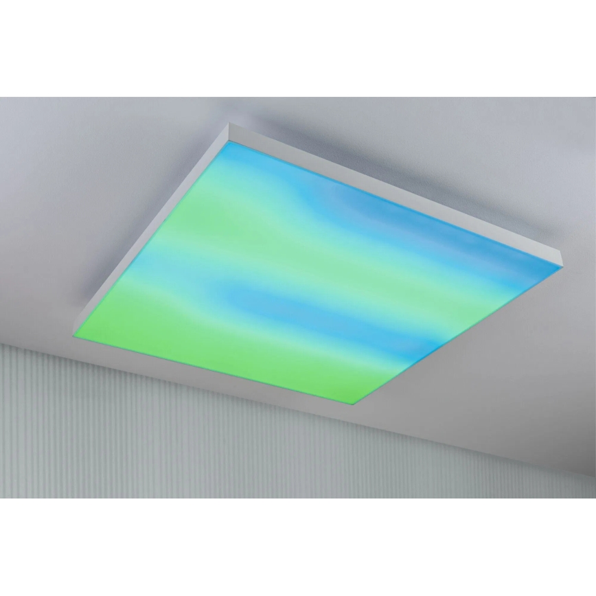 Paulmann 79910 - LED/31W RGBW Ρυθμιζόμενο φωτιστικό οροφής LORIA 230V 3000-6500K 59,5x59,5 cm λευκό + τηλεχειριστήριο