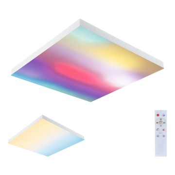 Paulmann 79910 - LED/31W RGBW Ρυθμιζόμενο φωτιστικό οροφής LORIA 230V 3000-6500K 59,5x59,5 cm λευκό + τηλεχειριστήριο