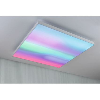 Paulmann 79910 - LED/31W RGBW Ρυθμιζόμενο φωτιστικό οροφής LORIA 230V 3000-6500K 59,5x59,5 cm λευκό + τηλεχειριστήριο