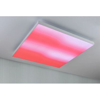 Paulmann 79910 - LED/31W RGBW Ρυθμιζόμενο φωτιστικό οροφής LORIA 230V 3000-6500K 59,5x59,5 cm λευκό + τηλεχειριστήριο