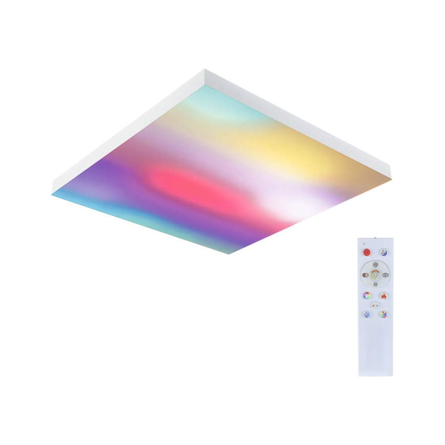 Paulmann 79910 - LED/31W RGBW Ρυθμιζόμενο φωτιστικό οροφής LORIA 230V 3000-6500K 59,5x59,5 cm λευκό + τηλεχειριστήριο