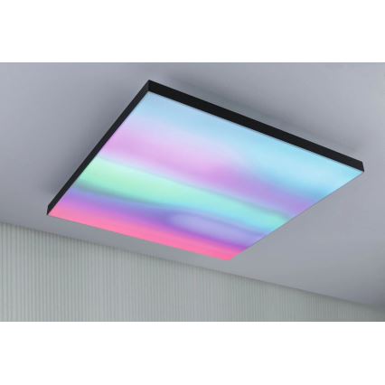 Paulmann 79913 - Ρυθμιζόμενο LED φωτιστικό οροφής 31W RGBW LORIA 230V 3000-6500K 59,5x59,5 cm μαύρο + τηλεχειριστήριο