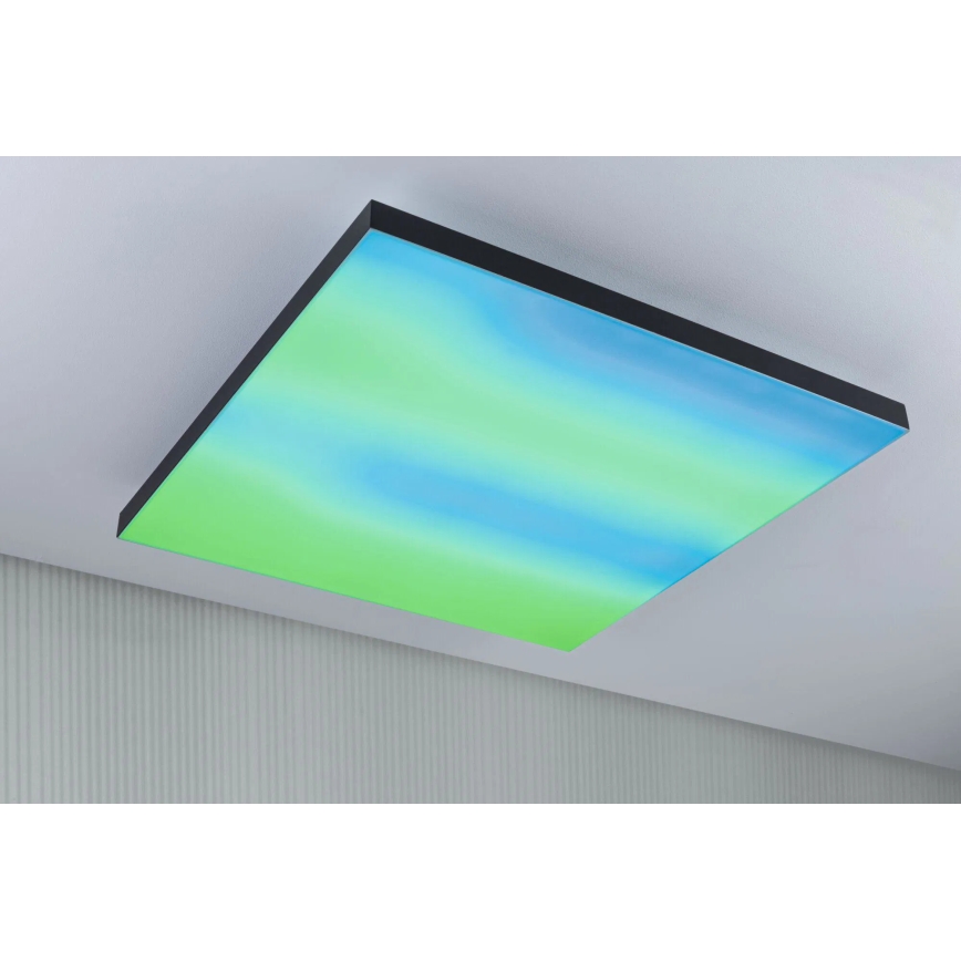 Paulmann 79913 - Ρυθμιζόμενο LED φωτιστικό οροφής 31W RGBW LORIA 230V 3000-6500K 59,5x59,5 cm μαύρο + τηλεχειριστήριο