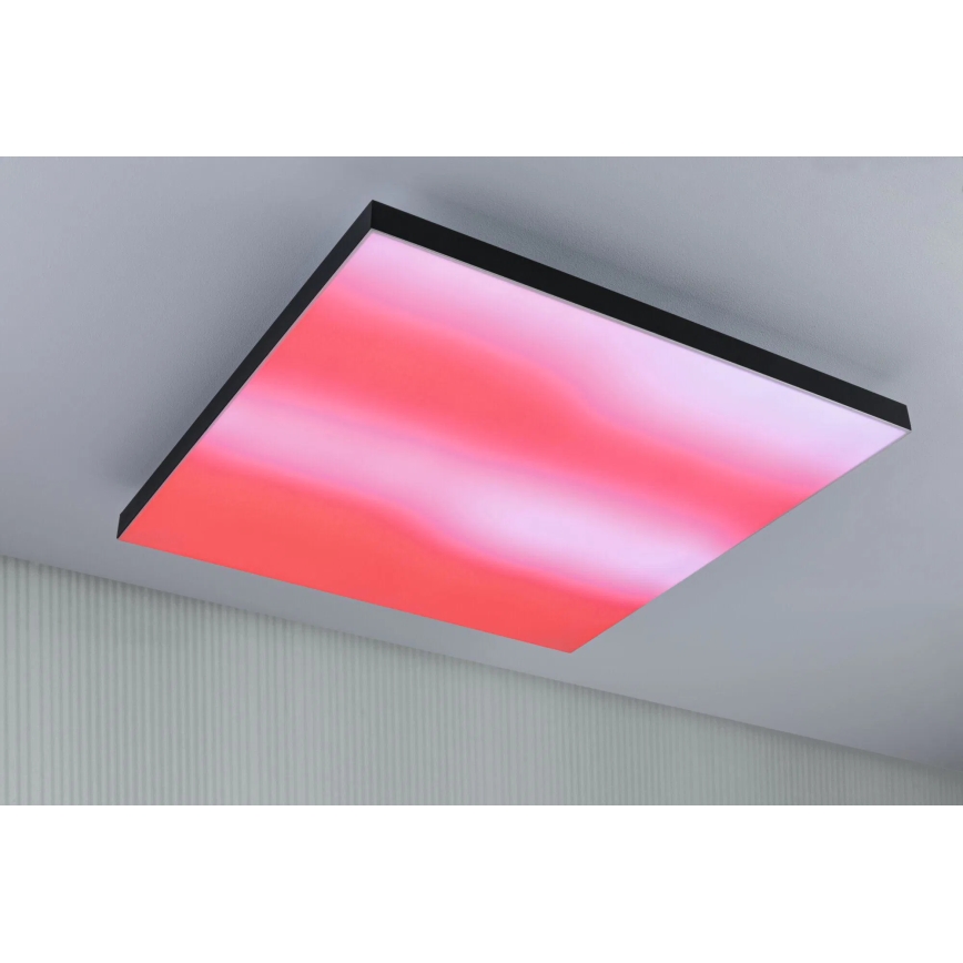 Paulmann 79913 - Ρυθμιζόμενο LED φωτιστικό οροφής 31W RGBW LORIA 230V 3000-6500K 59,5x59,5 cm μαύρο + τηλεχειριστήριο
