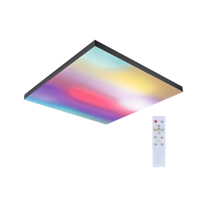 Paulmann 79913 - Ρυθμιζόμενο LED φωτιστικό οροφής 31W RGBW LORIA 230V 3000-6500K 59,5x59,5 cm μαύρο + τηλεχειριστήριο