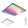 Paulmann 79913 - Ρυθμιζόμενο LED φωτιστικό οροφής 31W RGBW LORIA 230V 3000-6500K 59,5x59,5 cm μαύρο + τηλεχειριστήριο