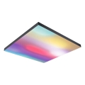 Paulmann 79913 - Ρυθμιζόμενο LED φωτιστικό οροφής 31W RGBW LORIA 230V 3000-6500K 59,5x59,5 cm μαύρο + τηλεχειριστήριο